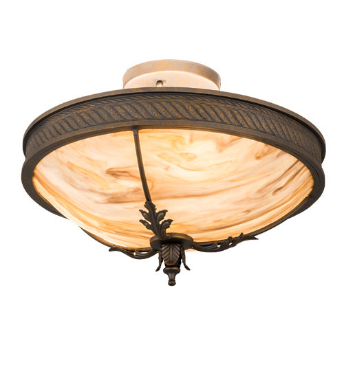 Meyda Tiffany 193473 Three Light Semi-Flushmount, French Bronze
