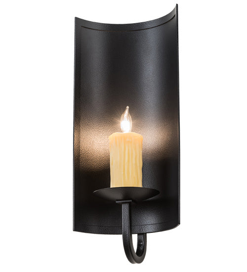 Meyda Tiffany 193480 One Light Wall Sconce, Black Satin Wrought Iron
