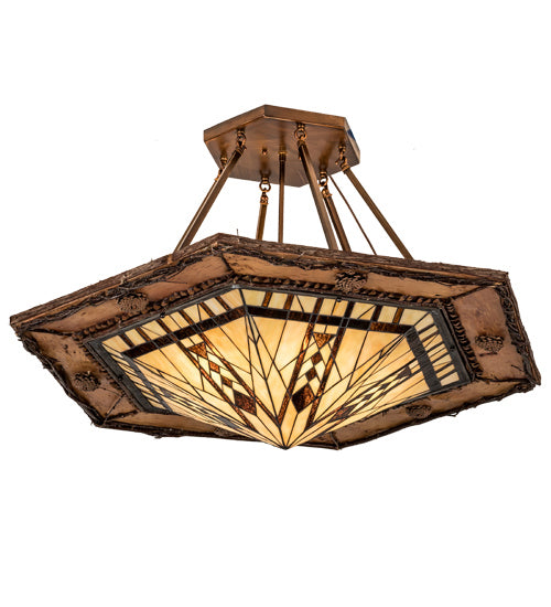Meyda Tiffany 193673 Six Light Semi-Flushmount, Vintage Copper