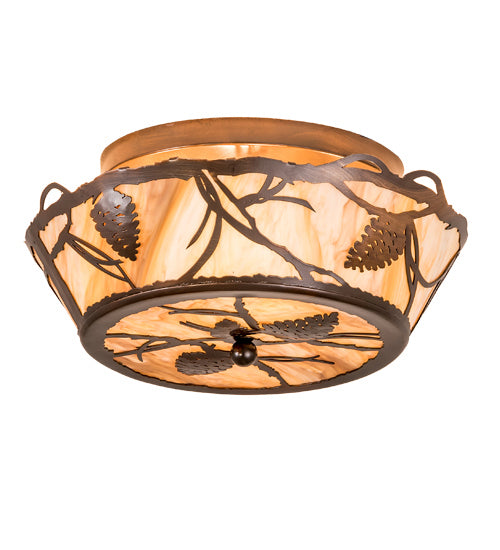 Meyda Tiffany 194100 Four Light Flushmount, Old Copper Pot