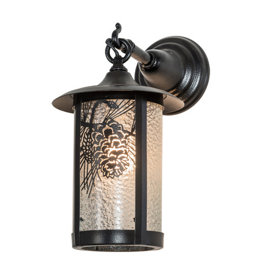 Meyda Tiffany 194138 One Light Wall Sconce, Black Satin Wrought Iron