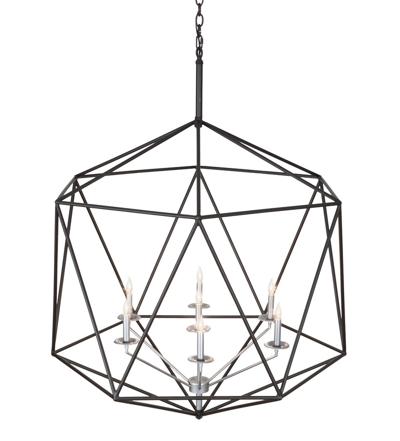 Meyda Tiffany 194724 Seven Light Pendant, Oil Rubbed Bronze And Nickel