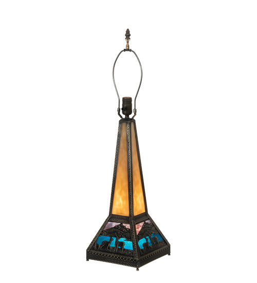 Meyda Tiffany 19496 Three Light Lighted Base, Craftsman Brown Hi-Lited