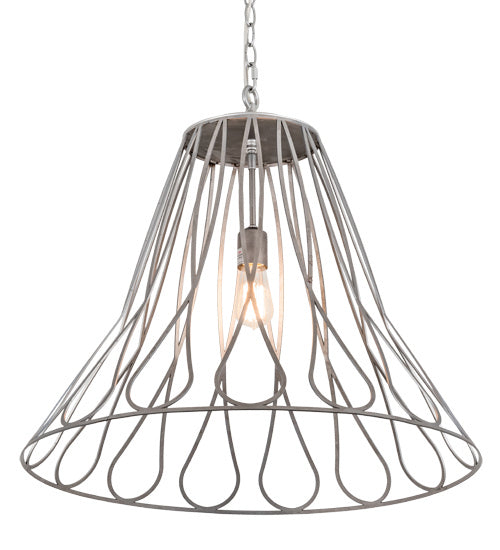 Meyda Tiffany 194976 One Light Pendant, Steel/Matte Clear