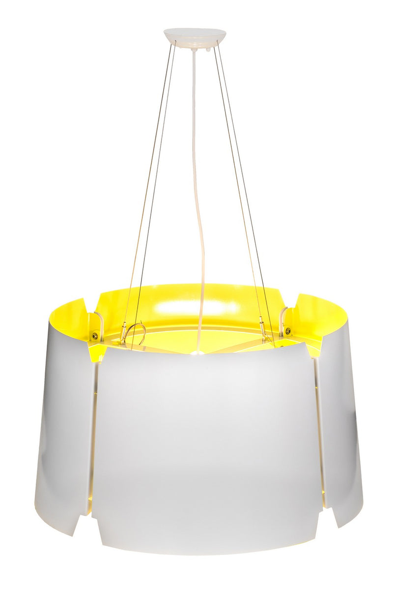 Meyda Tiffany 195327 Four Light Pendant, Sulfur Yellow & White