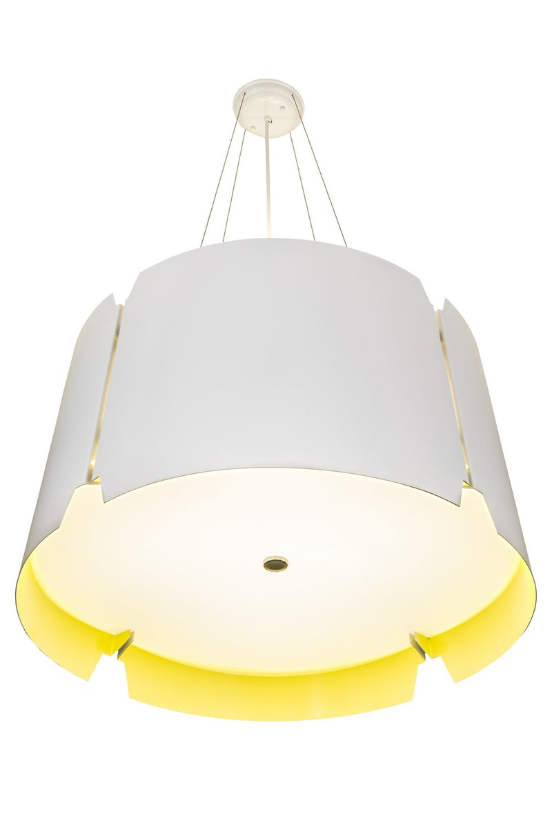 Meyda Tiffany 195327 Four Light Pendant, Sulfur Yellow & White