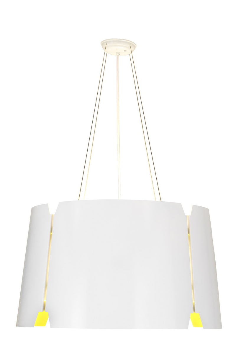 Meyda Tiffany 195327 Four Light Pendant, Sulfur Yellow & White