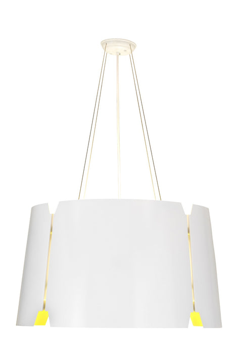 Meyda Tiffany 195327 Four Light Pendant, Sulfur Yellow & White