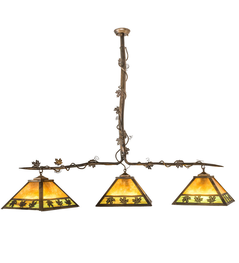 Meyda Tiffany 196678 Three Light Island Pendant, Light Burnished Antique Copper