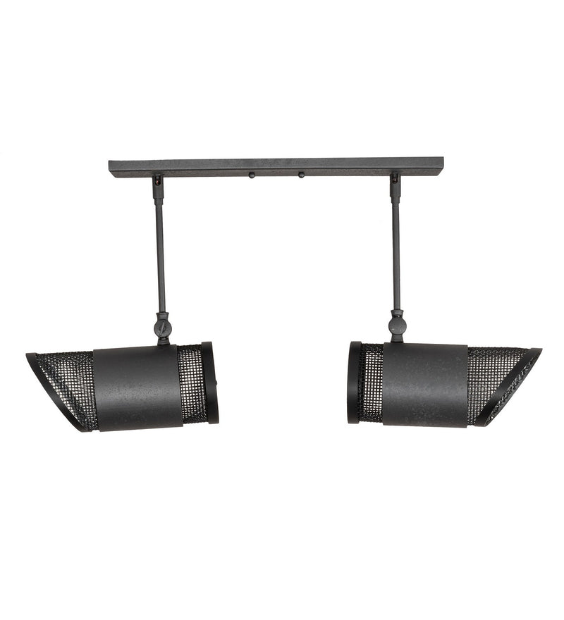 Meyda Tiffany 197376 Two Light Pendant, Natural Iron And Solar Black