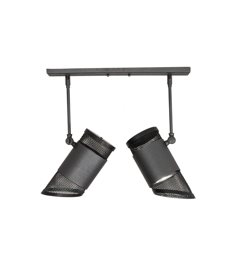 Meyda Tiffany 197376 Two Light Pendant, Natural Iron And Solar Black