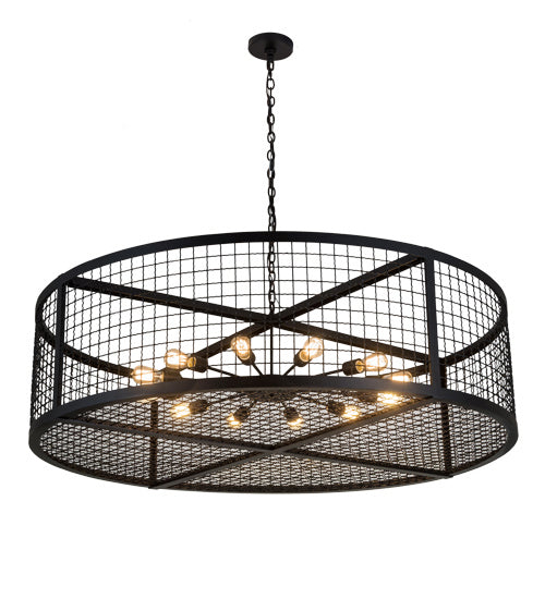 Meyda Tiffany 197671 12 Light Pendant, Textured Black