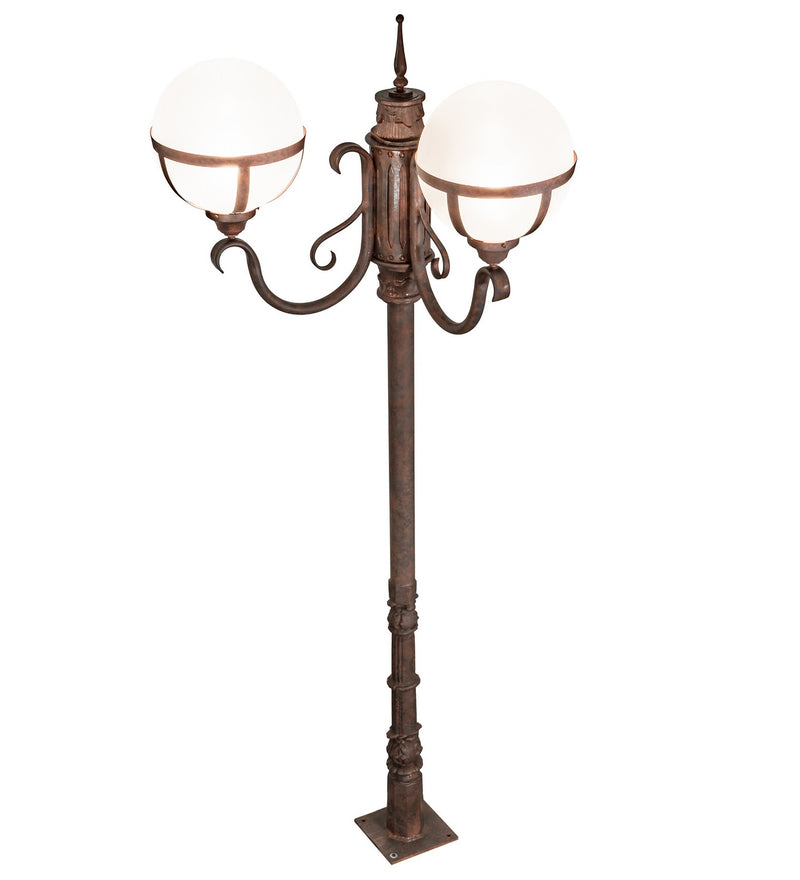 Meyda Tiffany 200260 Two Light Street Lamp, Rusty Nail