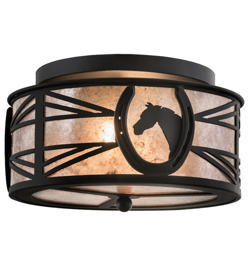 Meyda Tiffany 201723 Two Light Flushmount, Textured Black