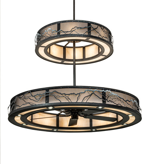 Meyda Tiffany 202725 LED Chandelier, Natural Iron And White Snow