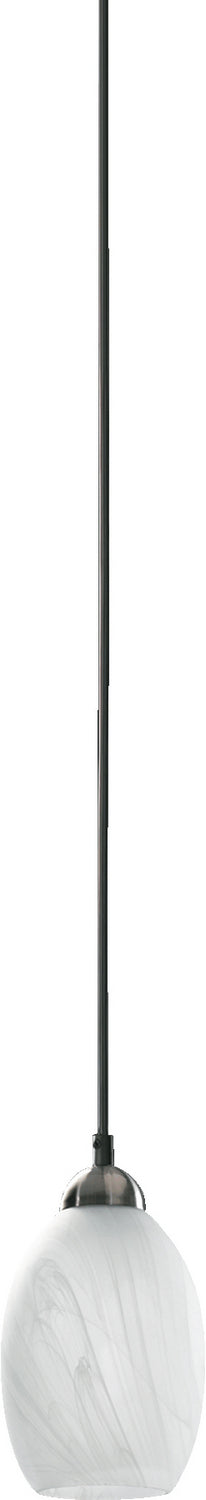 Quorum 1740-165 One Light Pendant, Satin Nickel