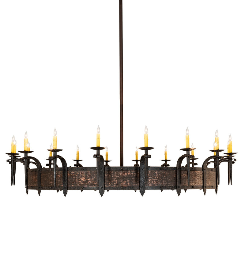Meyda Tiffany 211291 18 Light Chandelier, Coffee Bean And Blackened Copper
