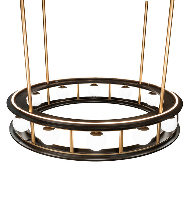 Meyda Tiffany 211593 LED Pendant, Gold Matte And Weathered Brass