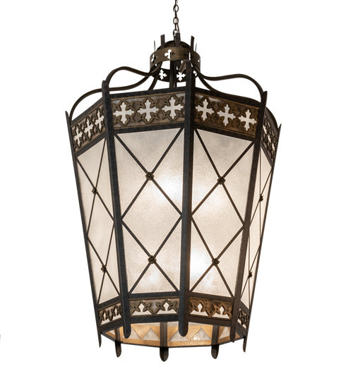 Meyda Tiffany 211859 Eight Light Pendant, Umber Patina & Antique Distressed Gold