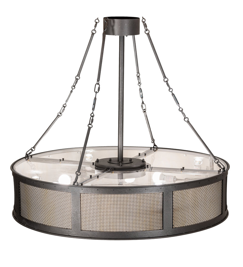Meyda Tiffany 212497 16 Light Pendant, Solar Black And Natural Iron