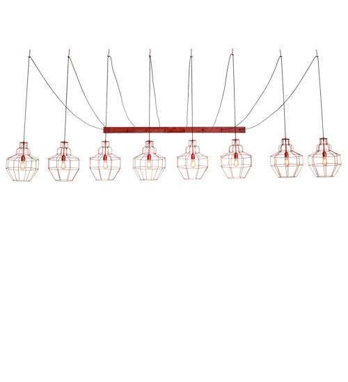 Meyda Tiffany 213578 Eight Light Pendant, Red Ruby