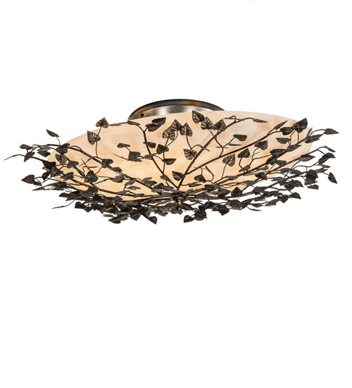 Meyda Tiffany 213708 Eight Light Semi-Flushmount, Dark Burnished Antique Copper