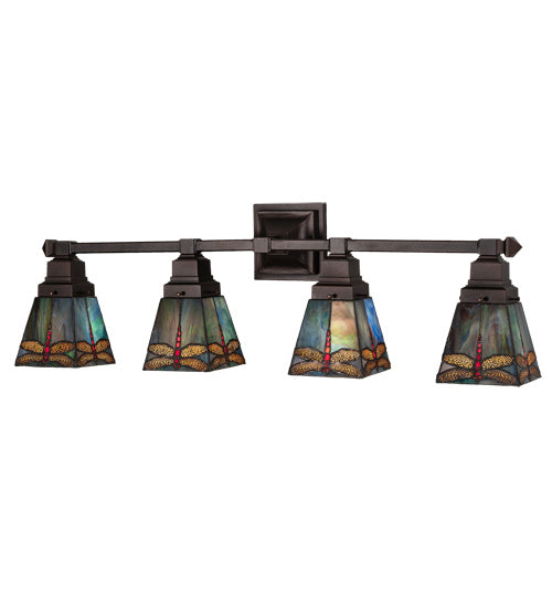 Meyda Tiffany 214031 Four Light Vanity, Mahogany Bronze