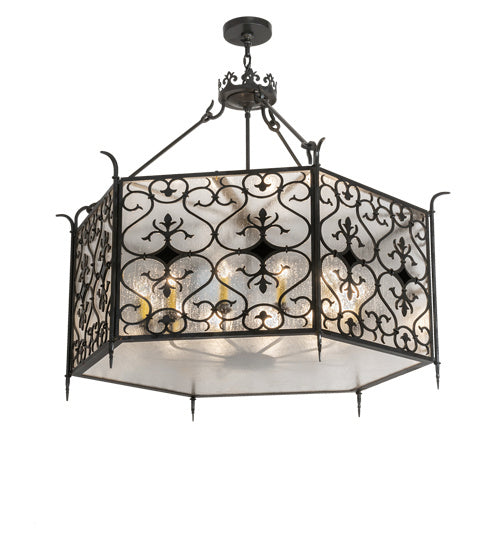 Meyda Tiffany 214179 12 Light Pendant, Hand Rubbed Iron