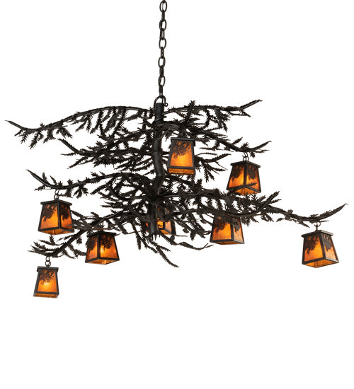 Meyda Tiffany 214270 Eight Light Chandelier, Flat Black