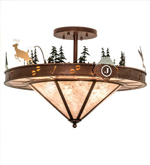 Meyda Tiffany 214797 Six Light Semi-Flushmount, New Copper Vein