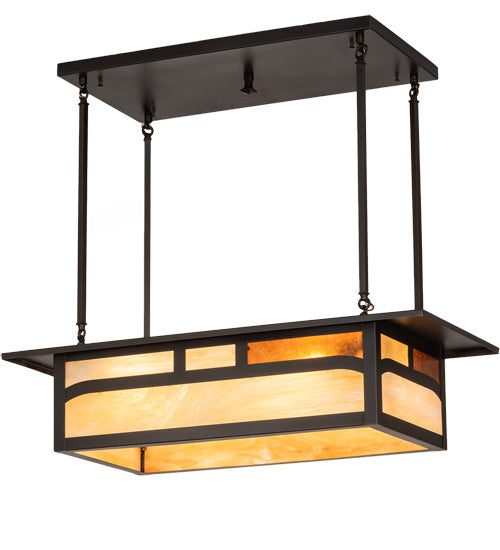 Meyda Tiffany 214896 Four Light Pendant, Craftsman Brown