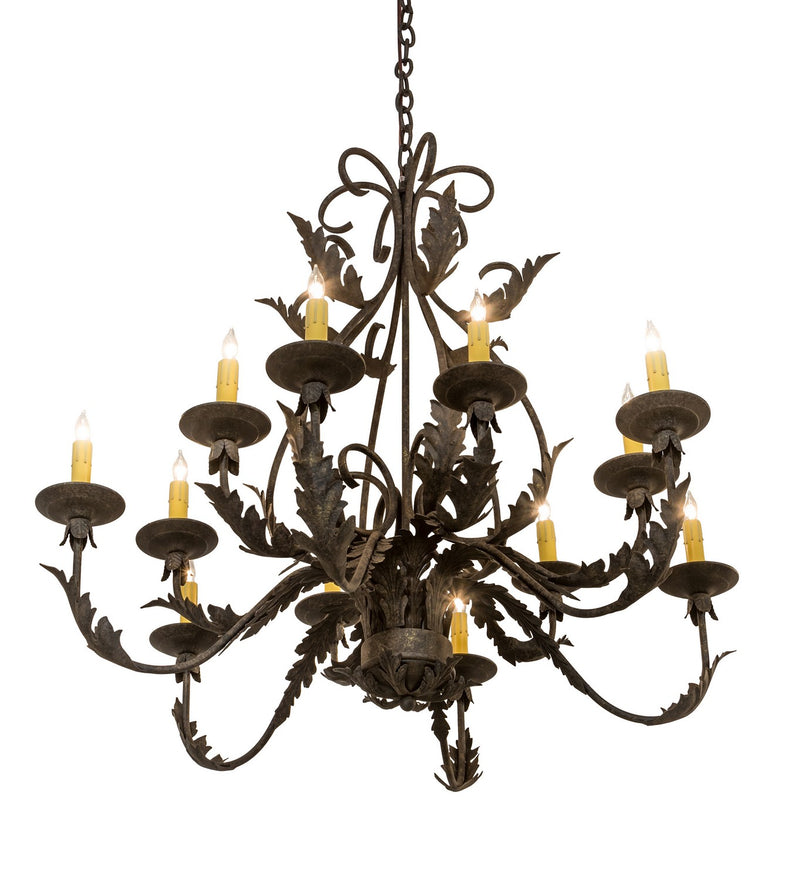 Meyda Tiffany 215406 12 Light Chandelier, Antiquity
