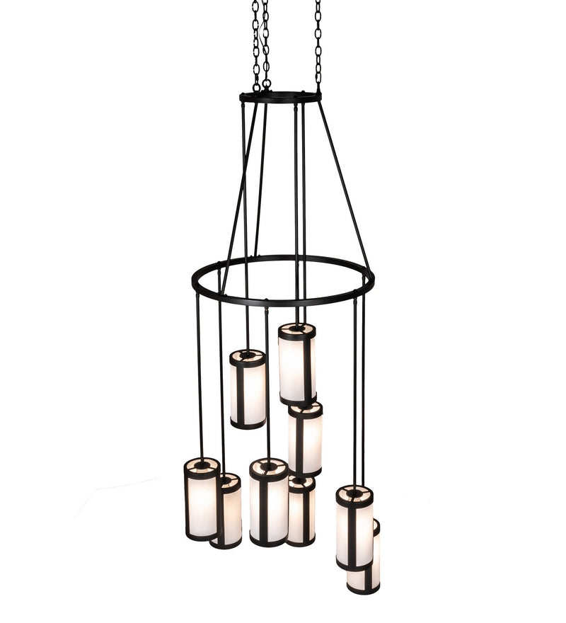 Meyda Tiffany 215598 Nine Light Chandelier, Wrought Iron