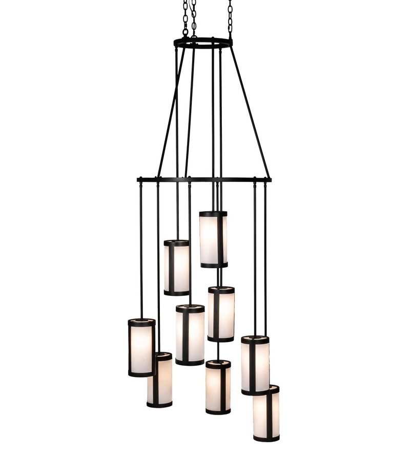 Meyda Tiffany 215598 Nine Light Chandelier, Wrought Iron