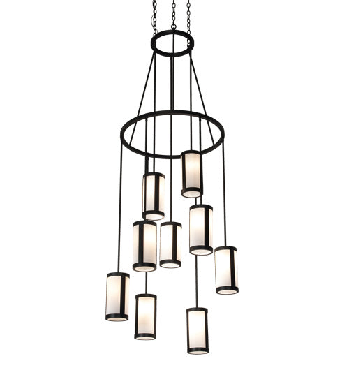 Meyda Tiffany 215598 Nine Light Chandelier, Wrought Iron