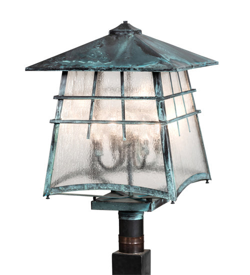 Meyda Tiffany 215763 Four Light Post Mount, Verdigris