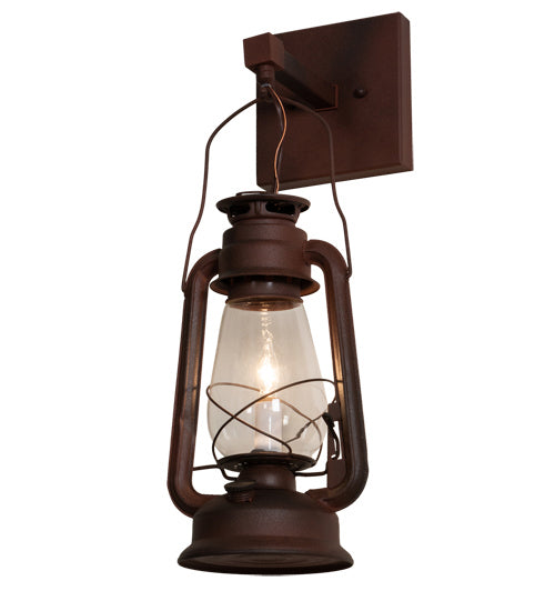 Meyda Tiffany 215766 One Light Wall Sconce, Wrought Iron On Rust