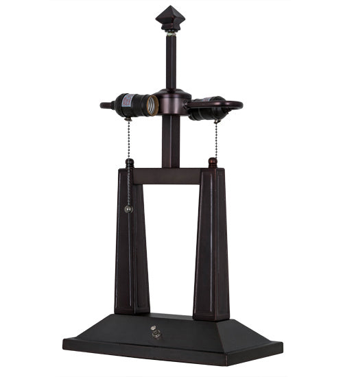 Meyda Tiffany 21579 Two Light Table Base Hardware, Mahogany Bronze