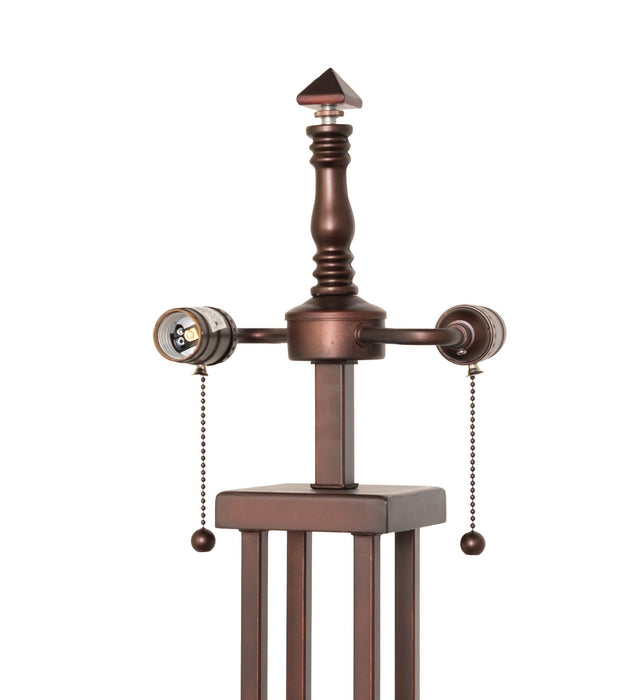 Meyda Tiffany 21617 Two Light Table Base Hardware, Mahogany Bronze