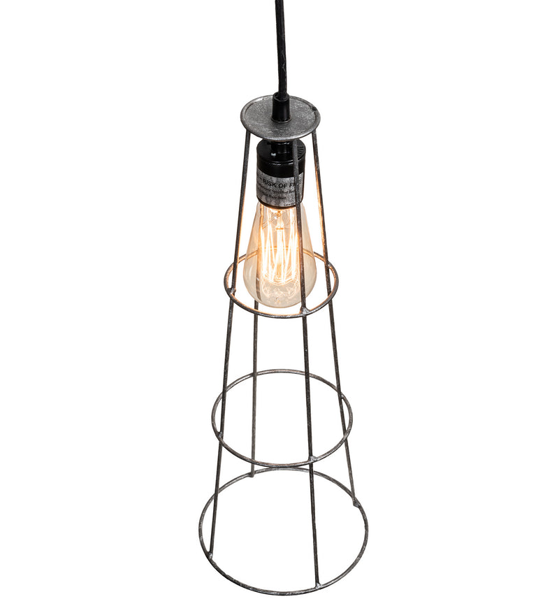 Meyda Tiffany 216776 One Light Pendant, Galvanized And Solar Black