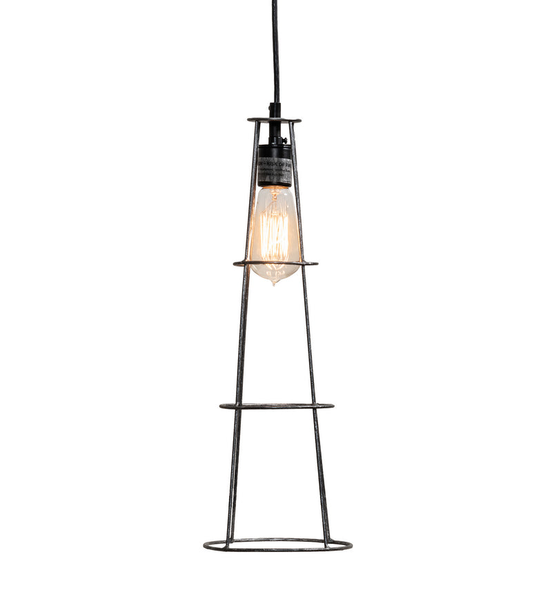 Meyda Tiffany 216776 One Light Pendant, Galvanized And Solar Black