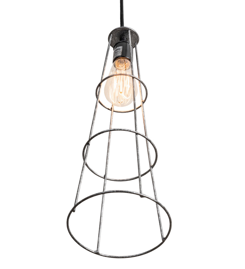 Meyda Tiffany 216776 One Light Pendant, Galvanized And Solar Black