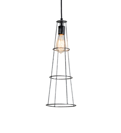 Meyda Tiffany 216776 One Light Pendant, Galvanized And Solar Black