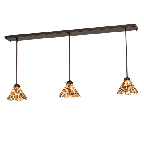 Meyda Tiffany 216843 Three Light Pendant, Mahogany Bronze