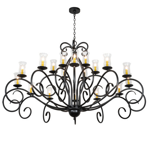 Meyda Tiffany 217145 18 Light Chandelier, Satin Black Wrought Iron