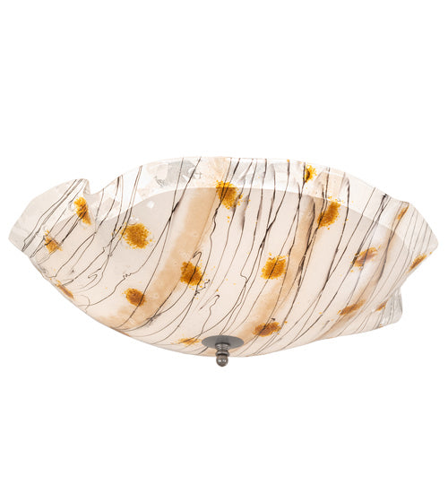 Meyda Tiffany 217233 Three Light Flushmount, Nickel