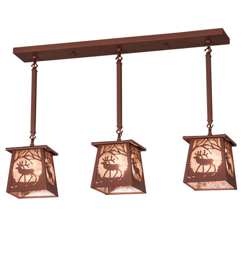 Meyda Tiffany 217251 Three Light Island Pendant, Rust