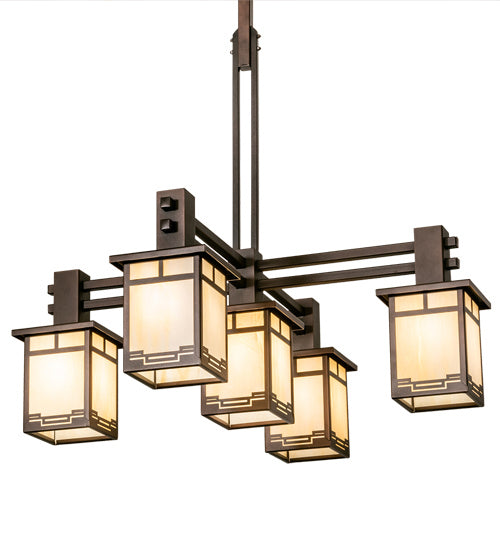 Meyda Tiffany 217475 Five Light Chandelier, Mahogany Bronze