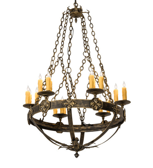 Meyda Tiffany 217524 18 Light Chandelier, Florentine Gold