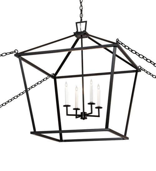 Meyda Tiffany 217569 Four Light Pendant, Flat Black And White